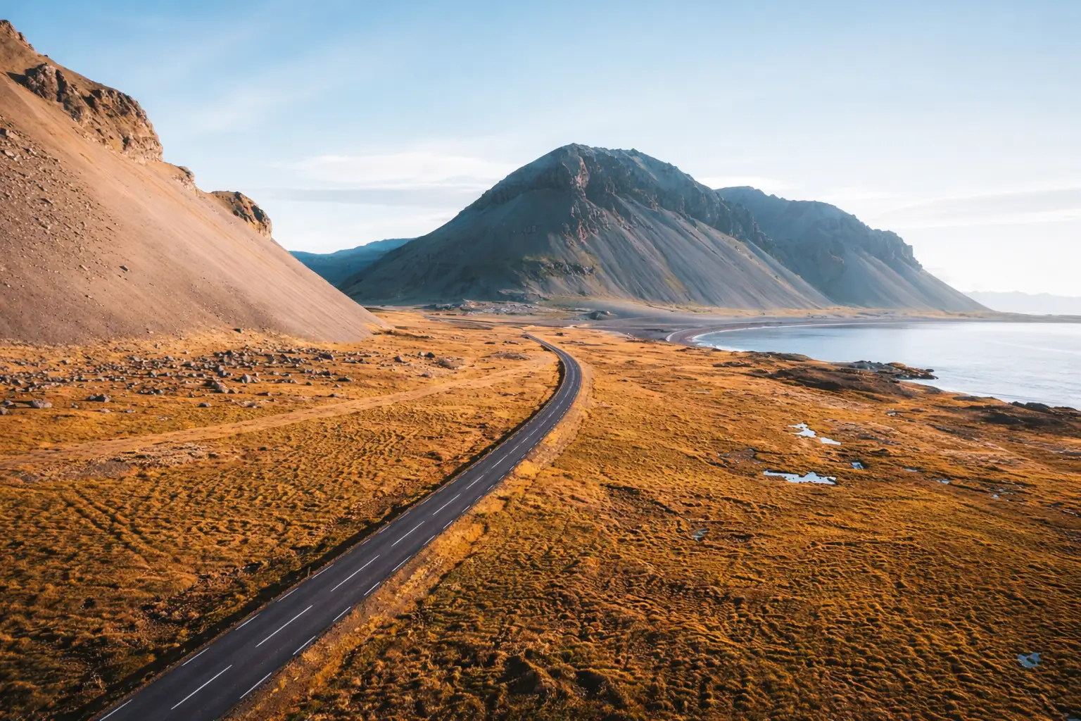 Midnight sun over the Golden Circle in June