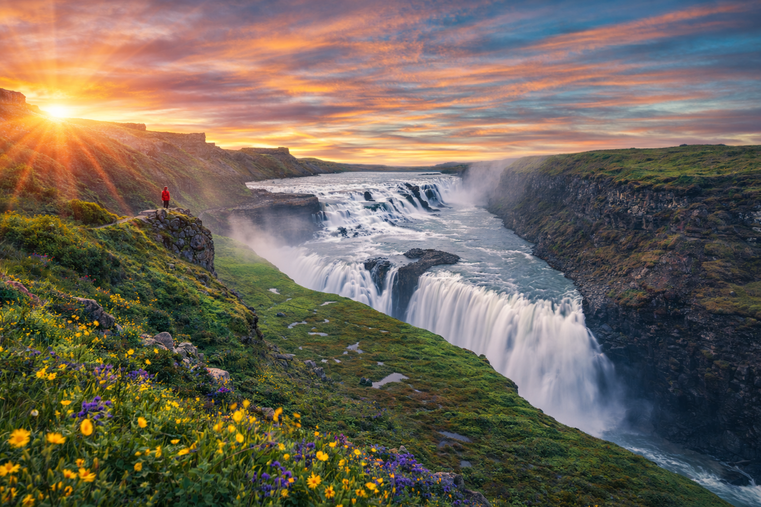 Iceland Golden Circle landscape with dramatic sky